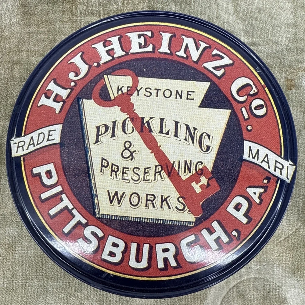 Vintage 1983 Heinz Blackberry Jelly Round Tin Pittsburgh PA Keystone‎
